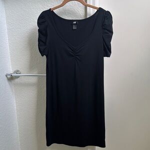 H&M Black Puff Sleeve Dress